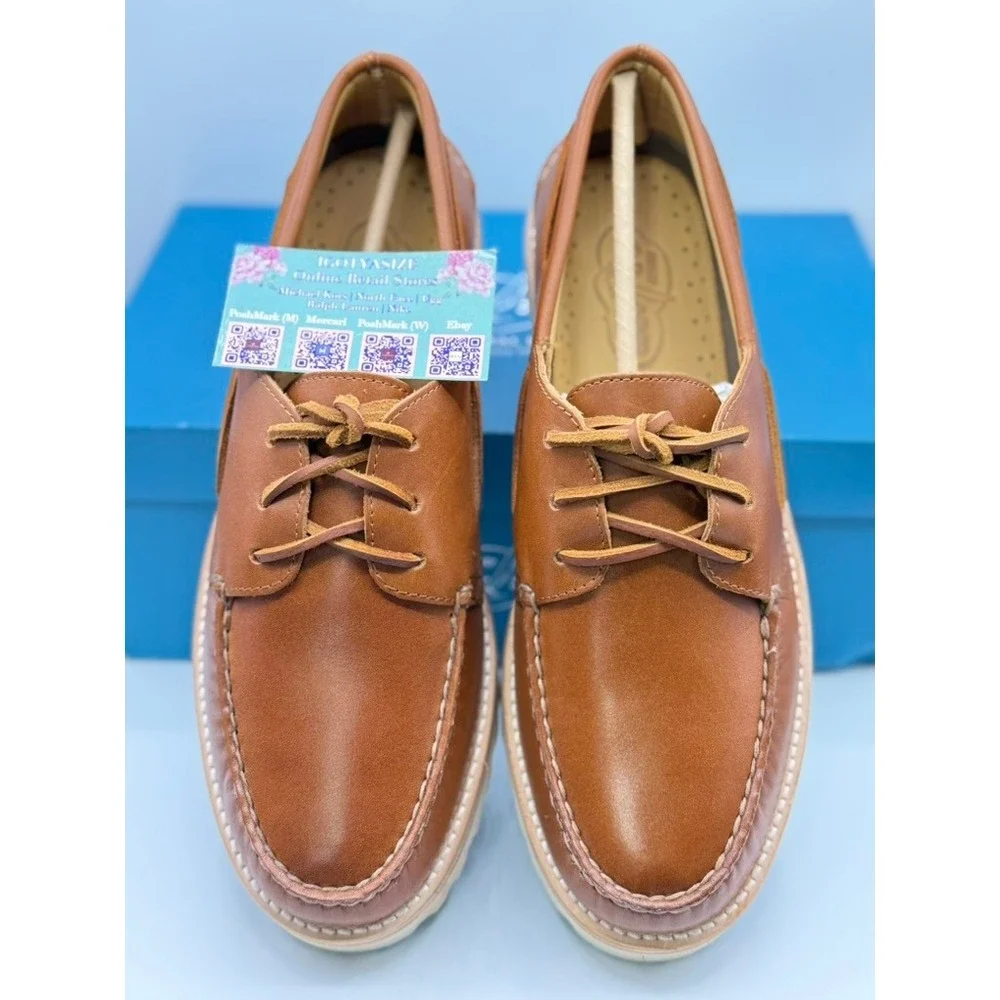 Sperry A/O 3-Eye Lug Tan Bronzer Leather Boat Shoe Men's NIB‎